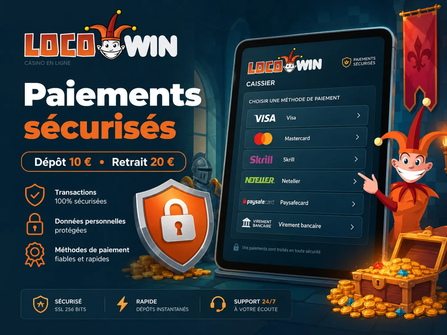 Visuel Locowin paiements et retraits sécurisés