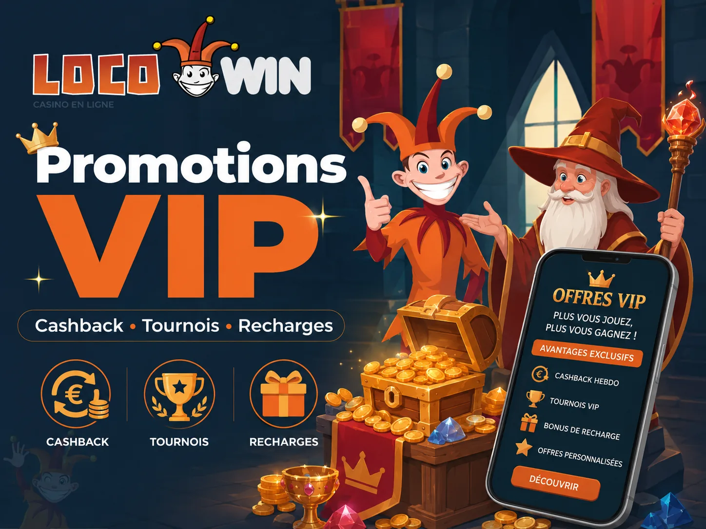 Visuel Locowin promotions VIP et cashback