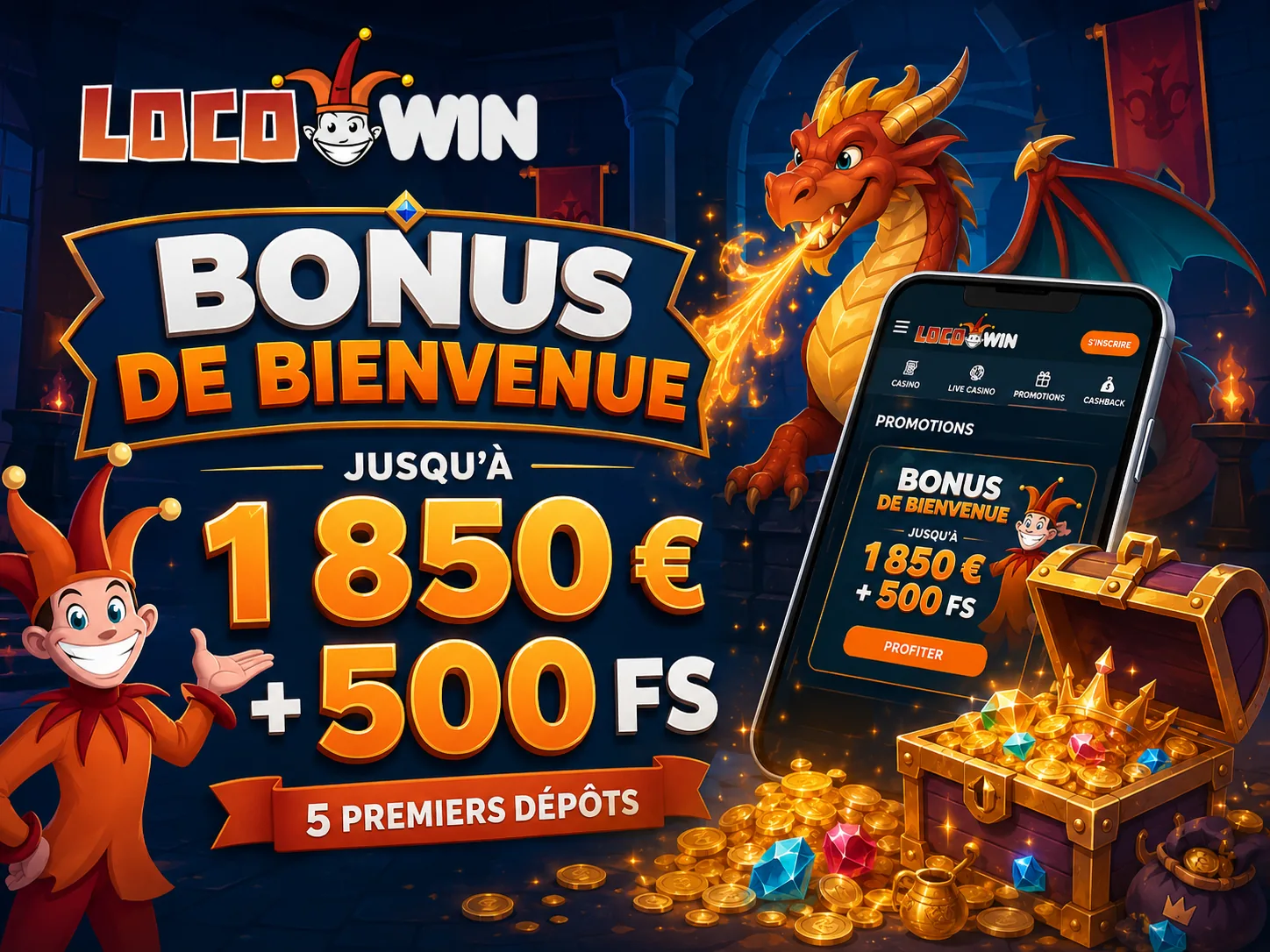 Visuel Locowin bonus de bienvenue et tours gratuits